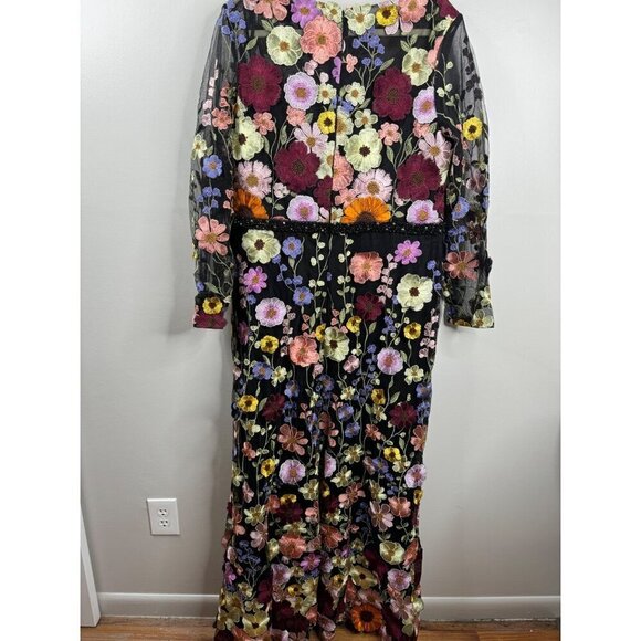 Mac Duggal 68201 3D Floral Appliqued Evening Gown Dress Size 18 NEW Garden Party - Picture 7 of 10